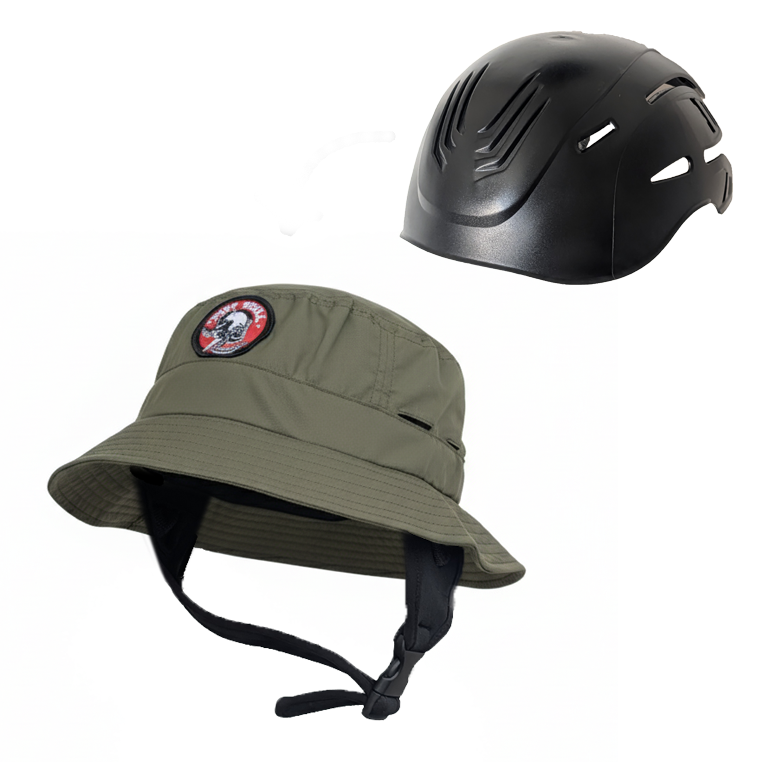 bucket hat motorcycle helmet Surf Skull Blue/Tan V1: Bucket Hat Bump Cap