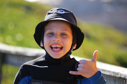 Children's Black Low profile "Surf Helmet" and bucket hat