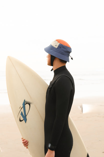 A Low profile "Surf Helmet" and head protection; Bucket hat style